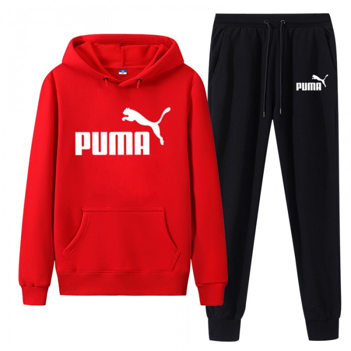 Puma 2 Piece Hooded Autumn and Winter Sweatshirts Long Sleeve Sweater Long Pants Set Casual Clothes-2361056