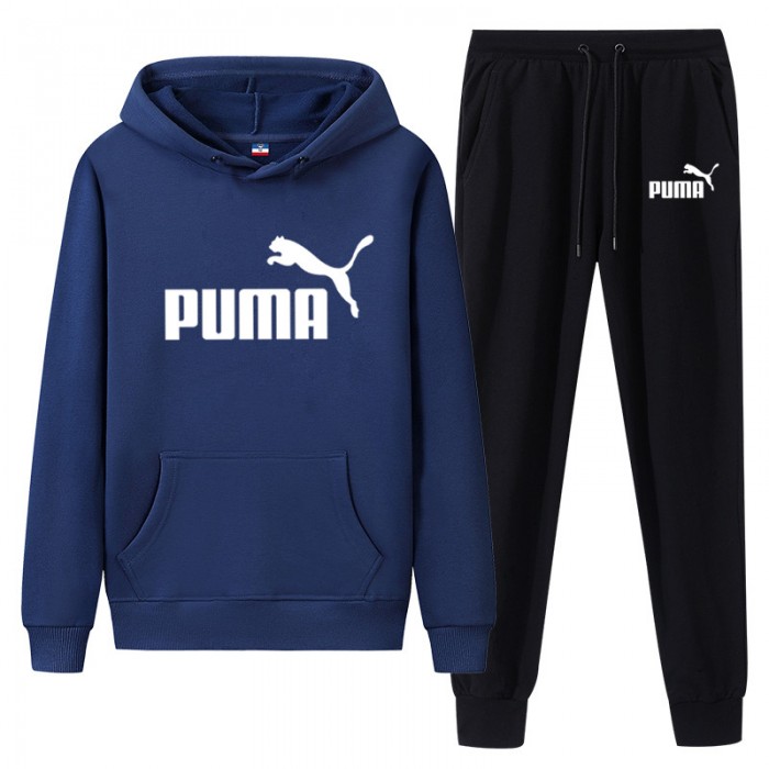 Puma 2 Piece Hooded Autumn and Winter Sweatshirts Long Sleeve Sweater Long Pants Set Casual Clothes-6509062