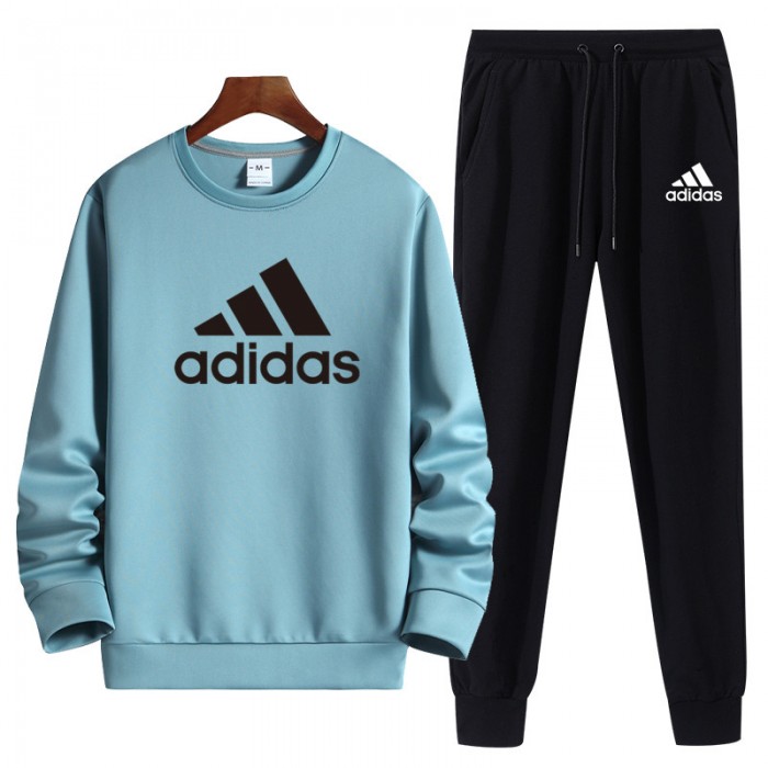 Adidas 2 Piece Autumn and Winter Sweatshirts Long Sleeve Sweater Long Pants Set Casual Clothes-8342485