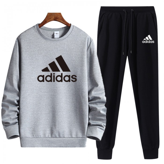 Adidas 2 Piece Autumn and Winter Sweatshirts Long Sleeve Sweater Long Pants Set Casual Clothes-2799832