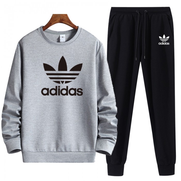 Adidas 2 Piece Autumn and Winter Sweatshirts Long Sleeve Sweater Long Pants Set Casual Clothes-5818198