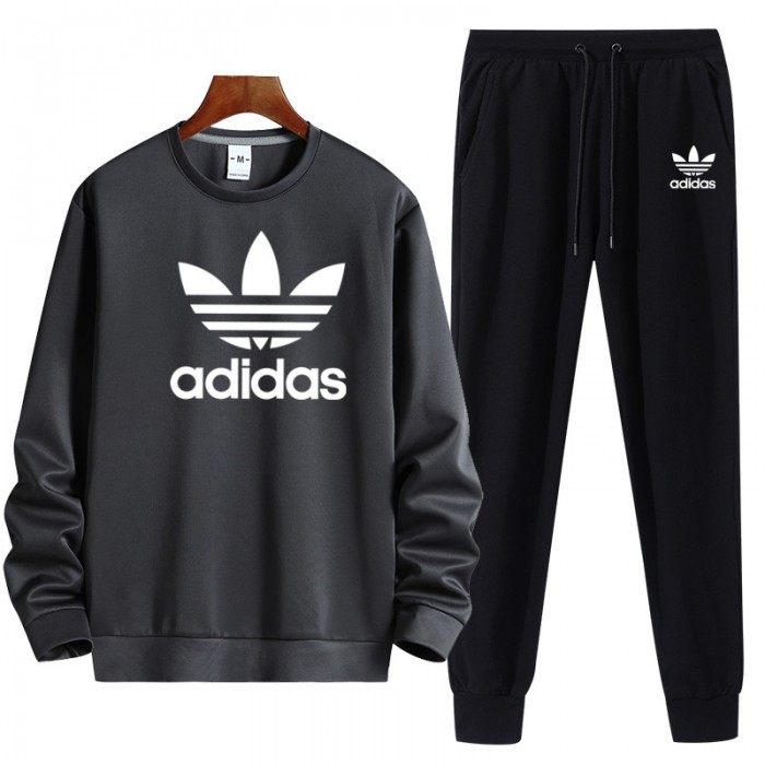 Adidas 2 Piece Autumn and Winter Sweatshirts Long Sleeve Sweater Long Pants Set Casual Clothes-7051335