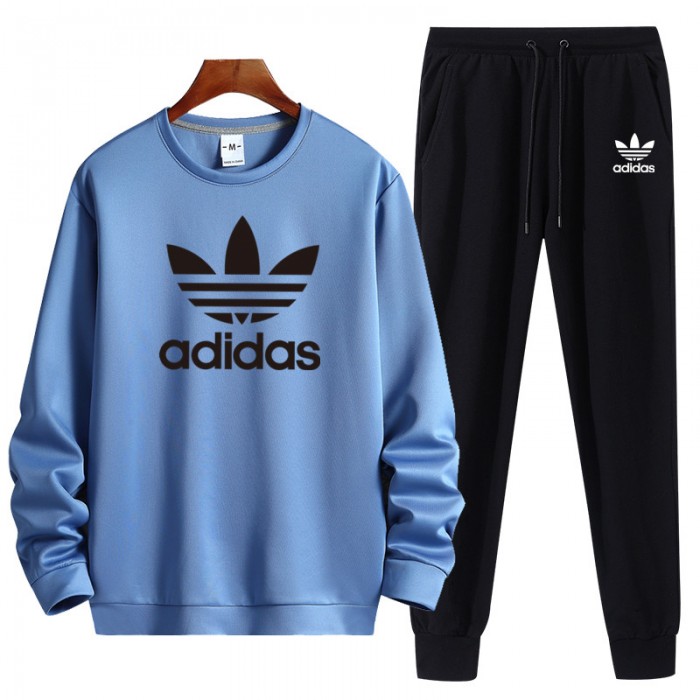 Adidas 2 Piece Autumn and Winter Sweatshirts Long Sleeve Sweater Long Pants Set Casual Clothes-7472631