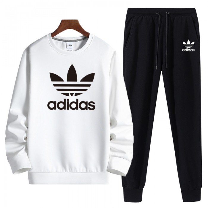 Adidas 2 Piece Autumn and Winter Sweatshirts Long Sleeve Sweater Long Pants Set Casual Clothes-3803194