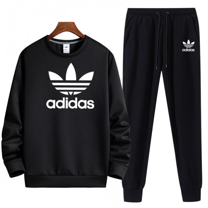 Adidas 2 Piece Autumn and Winter Sweatshirts Long Sleeve Sweater Long Pants Set Casual Clothes-5003812