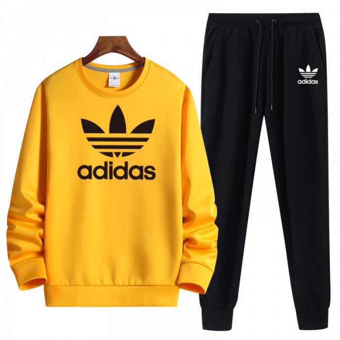Adidas 2 Piece Autumn and Winter Sweatshirts Long Sleeve Sweater Long Pants Set Casual Clothes-3047276