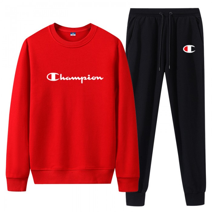 Champion 2 Piece Autumn and Winter Sweatshirts Long Sleeve Sweater Long Pants Set Casual Clothes-1902634