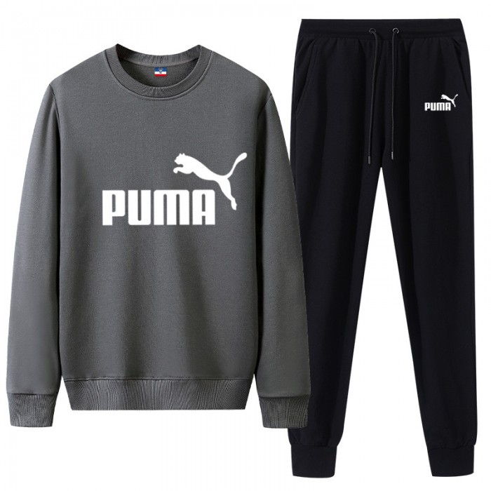 Puma 2 Piece Autumn and Winter Sweatshirts Long Sleeve Sweater Long Pants Set Casual Clothes-1930655