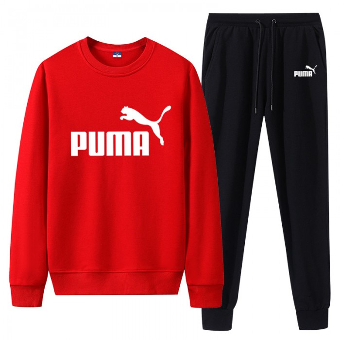 Puma 2 Piece Autumn and Winter Sweatshirts Long Sleeve Sweater Long Pants Set Casual Clothes-3610873