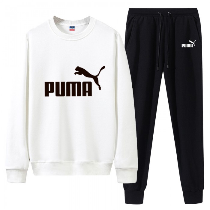 Puma 2 Piece Autumn and Winter Sweatshirts Long Sleeve Sweater Long Pants Set Casual Clothes-4134384