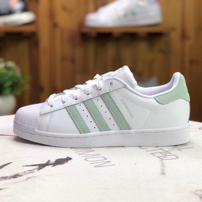 Adidas Superstar Running Shoes-White/Green-9035509