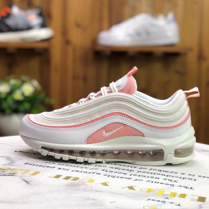 Air Max 97 Bullet Running Shoes-White/Pink-9123302
