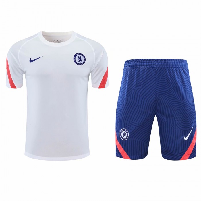 2021 Chelsea white training suit (Shirt + Pant)-4012094