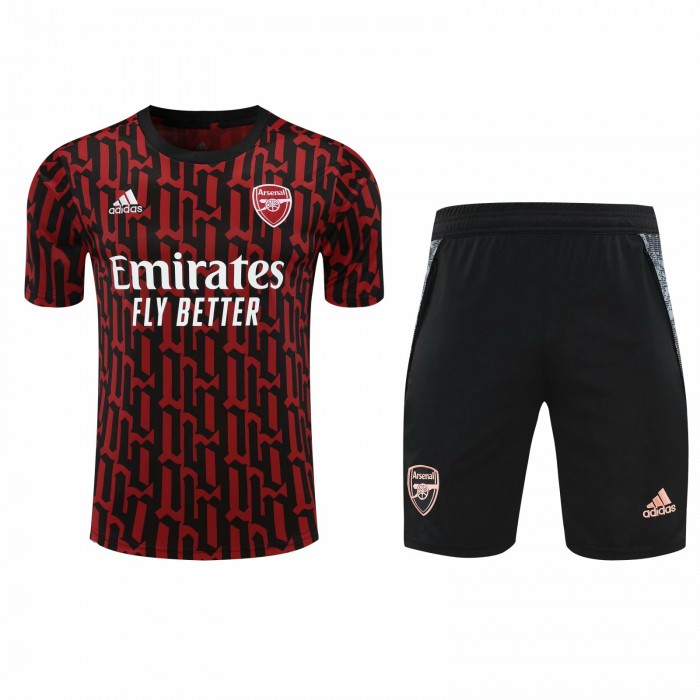2021 Arsenal Red and Black Training Suit (Shirt + Pant)-6856156
