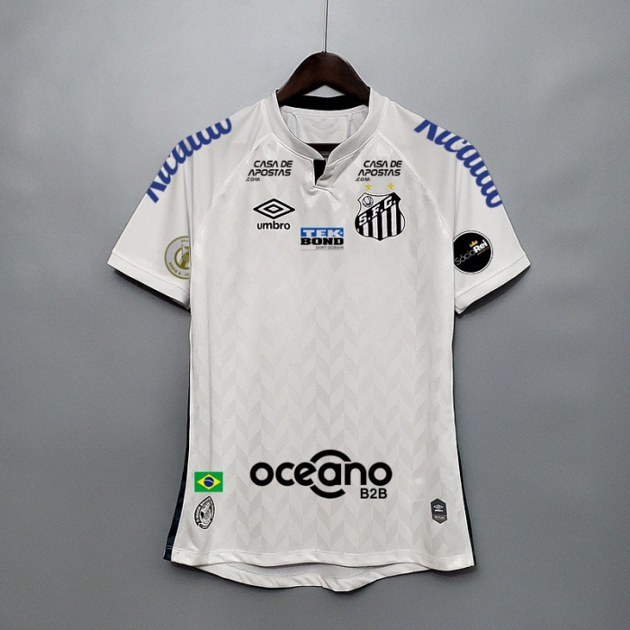 20/21 all sponsors Santos home short sleeve training suit-442113