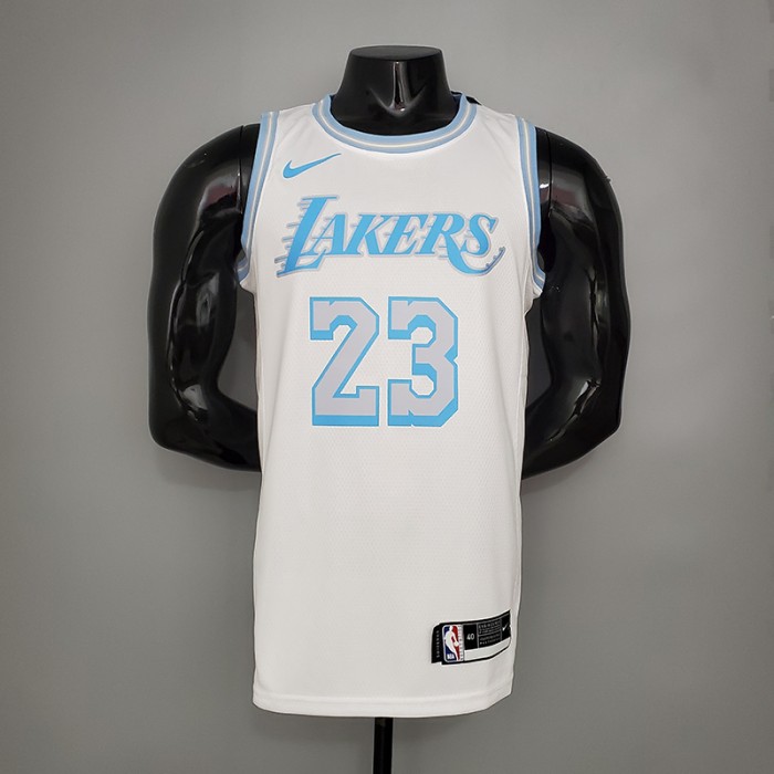 New Lakers James #23 Crew Neck Retro Limited Edition White-4051400