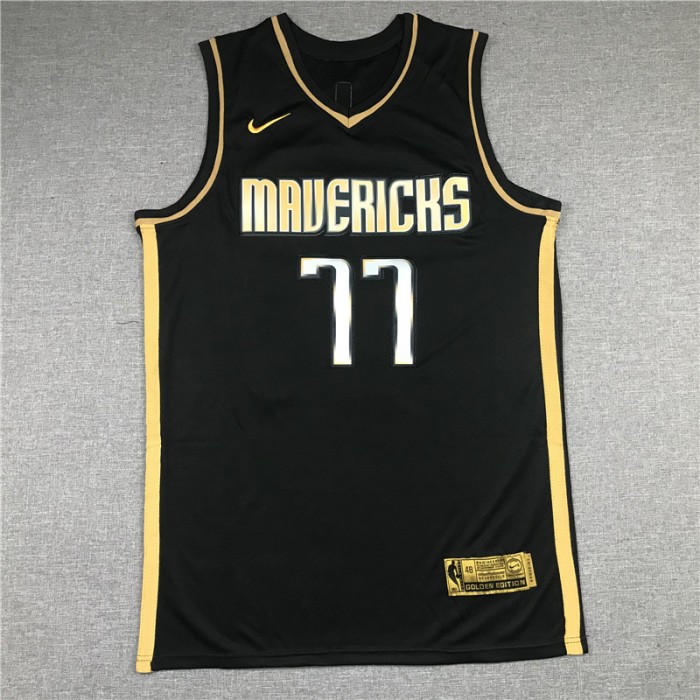 Dallas Mavericks #77 New Black Gold-4688901