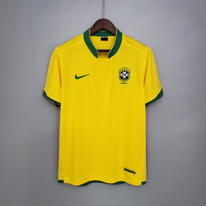 Retro Brazil 2006 home short sleeve training suit-5151660