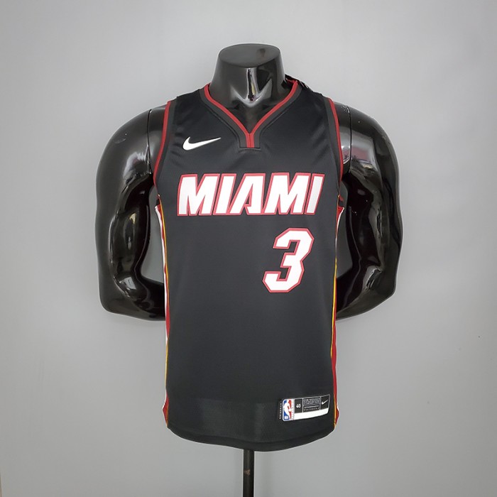 Miami Heat WADE#3 Black NBA Jersey-4497472