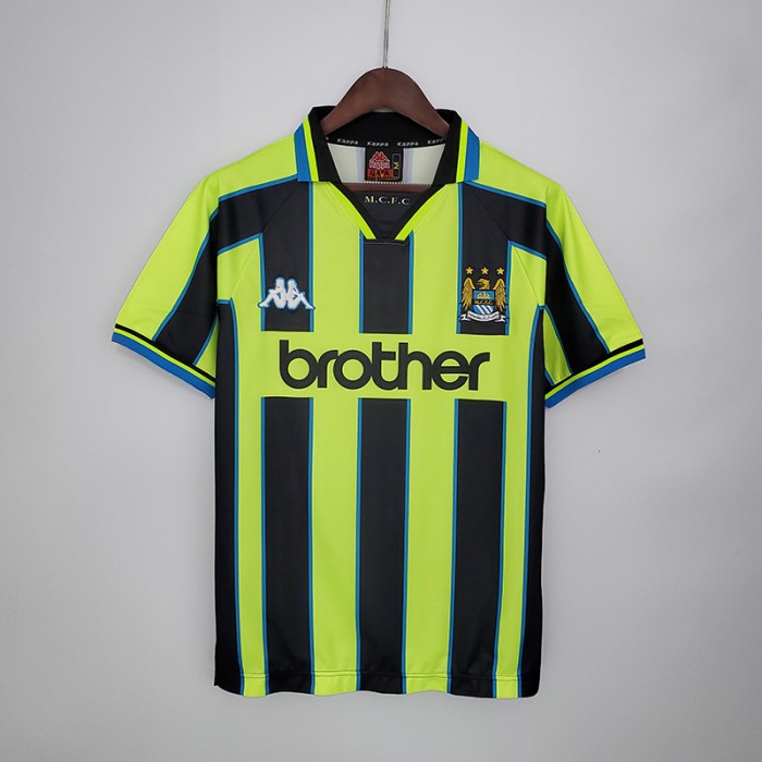 Retro Manchester City 98/99 away short sleeve training suit-3910358