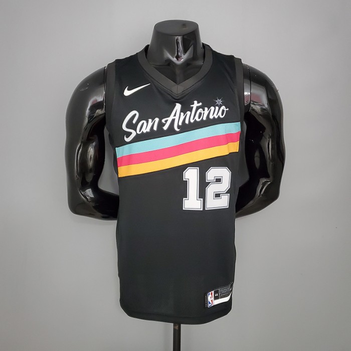 New ALDRIDGE#12 season Spurs City Edition black NBA jersey-1210895
