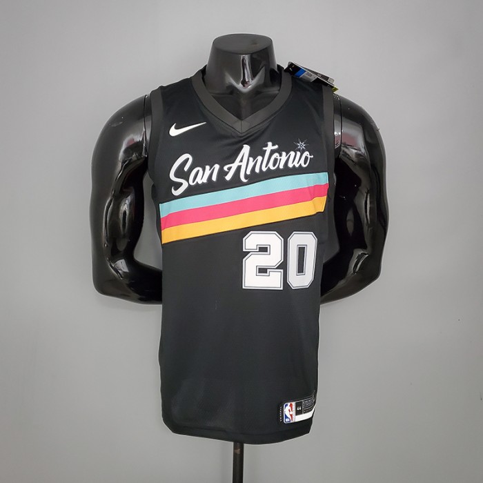 New GINOBILI#20 season Spurs City Edition black NBA jersey-9142976