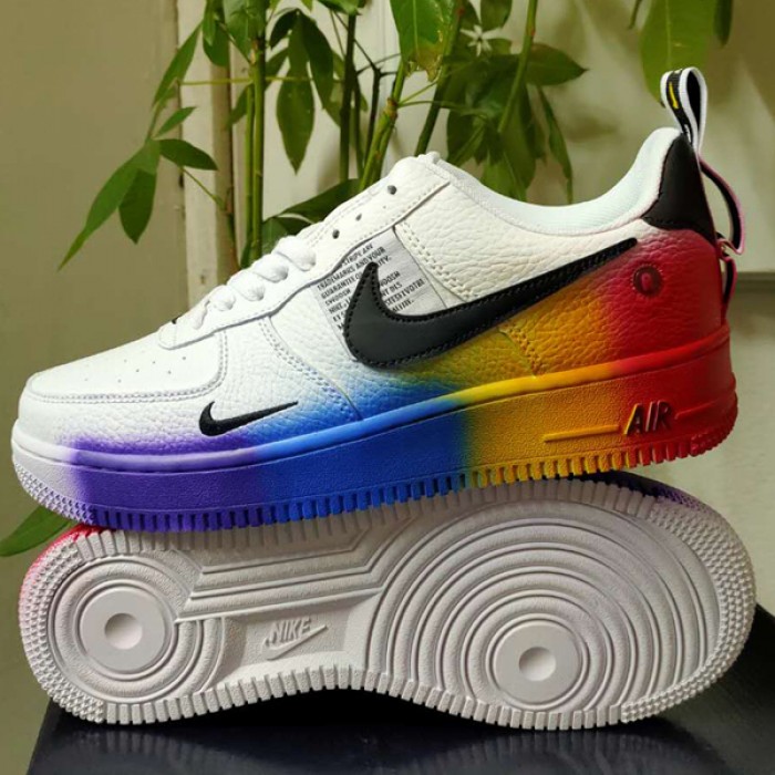 Air force 1 AF1 Runing Shoes-White/Rainbow_34217