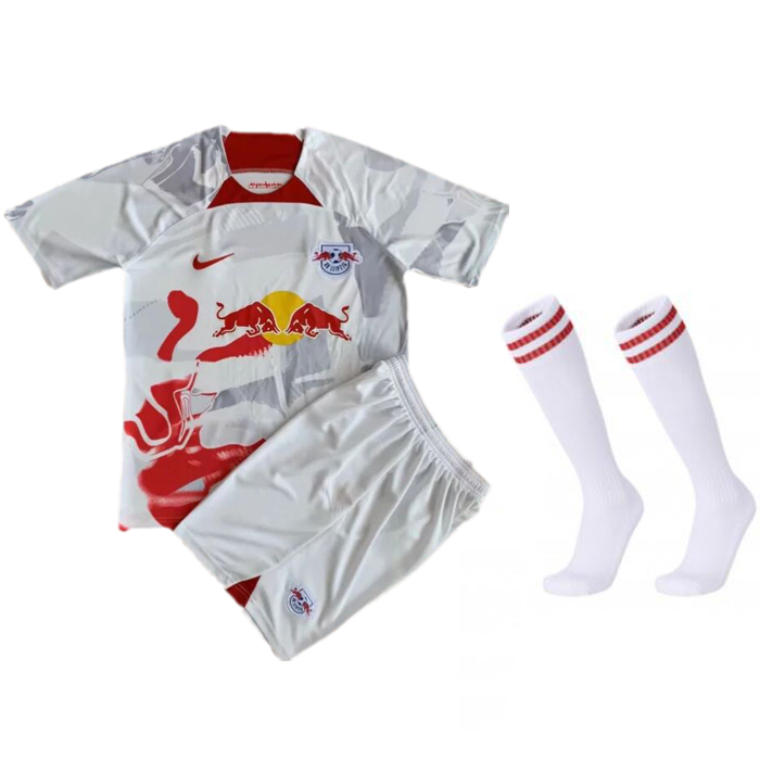 22/23 RB Leipzig home White Red Suit Shorts Kit Jersey (Shirt + Short + sock)-6786455