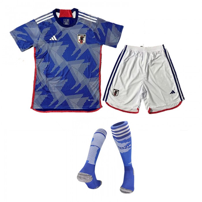 2022 World Cup Japan Home Blue suit short sleeve kit Jersey (Shirt + Short +Sock)-1766695