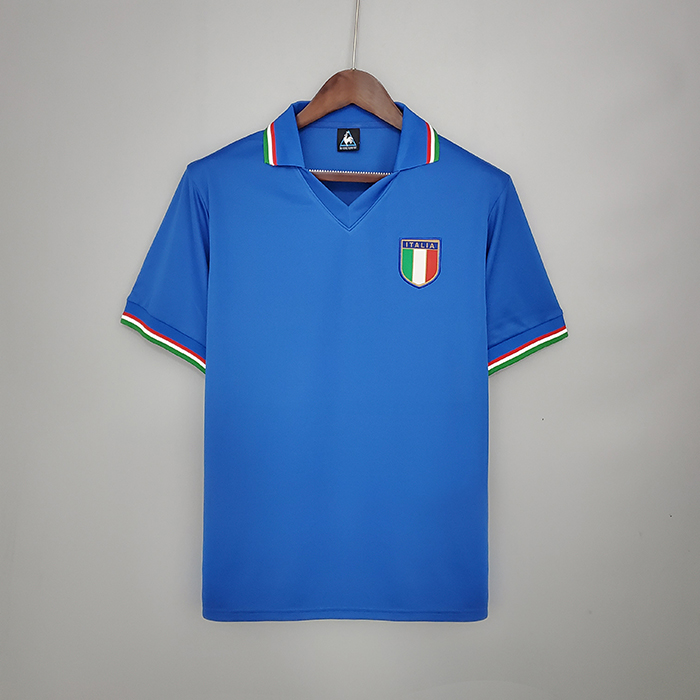 Retro Italy 1982 home version short sleeve training suit