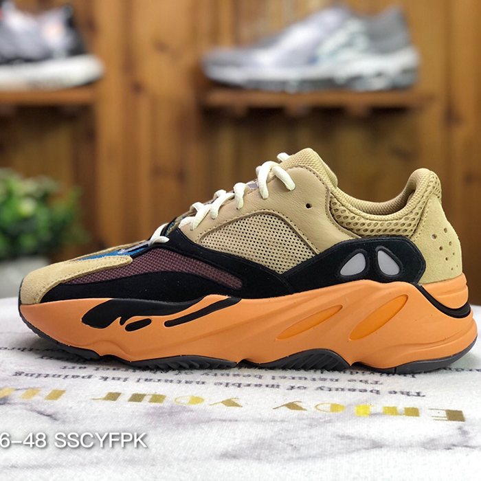 Kanye West x Yeezy 700 Runner V1 Enflame Amber Running Shoes Khkai Orange 719707