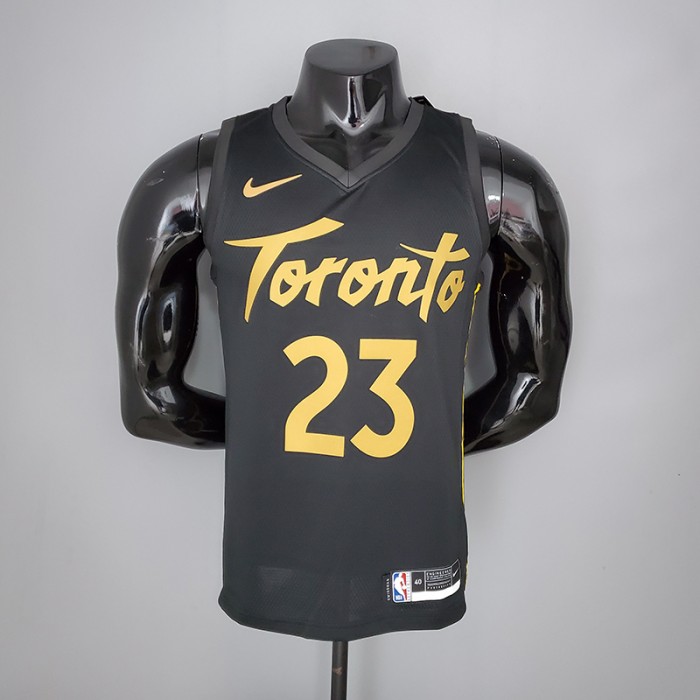 2021 season VANVLEET#23 Raptors black gold NBA Jersey