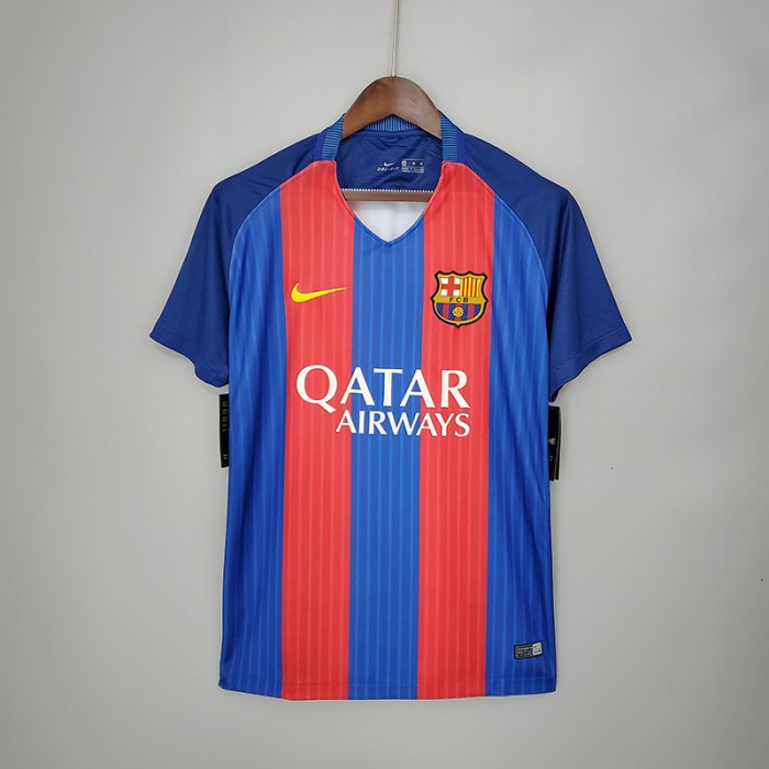 Retro Barcelona 16/17 home training suit short sleeve