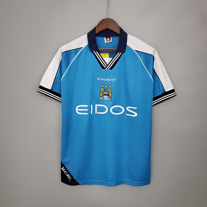 Retro Manchester City 99/01 home version short sleeve training suit