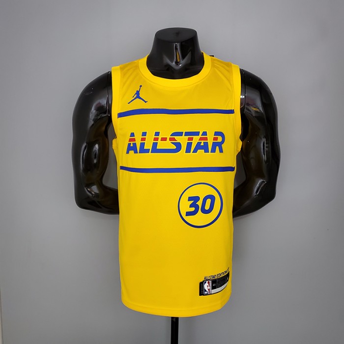 2021 CURRY#30 All-Star Yellow NBA Jersey