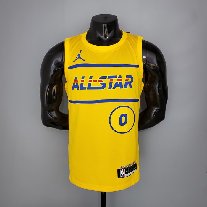 2021 LILLARO#0 All-Star Yellow NBA Jersey
