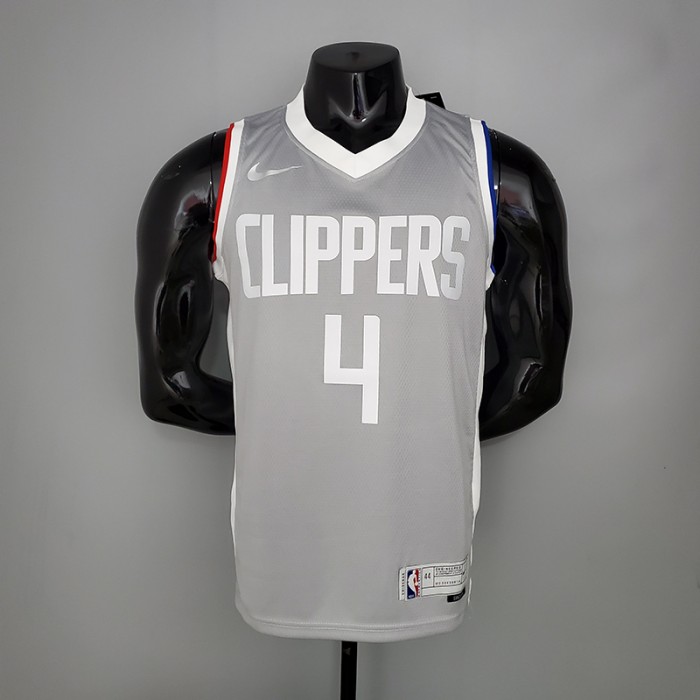 2021 RONDO 4 Los Angeles Clippers Bonus Edition Grey NBA Jersey 8143051