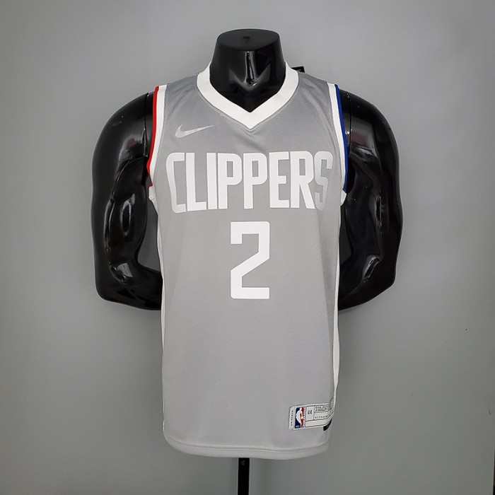 2021 LEONAR0 2 Los Angeles Clippers Bonus Edition Grey NBA Jersey 2565013