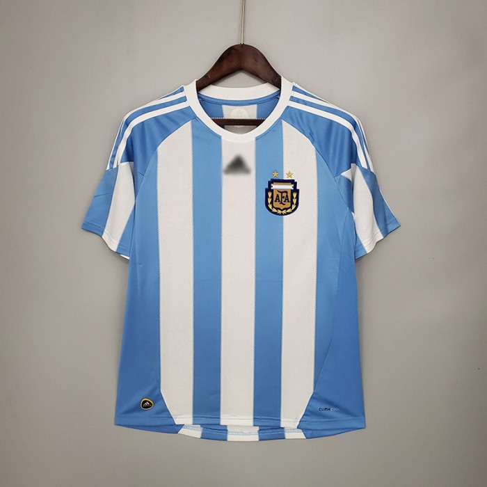 Retro 2010 Argentina home Jersey version short sleeve 6896012