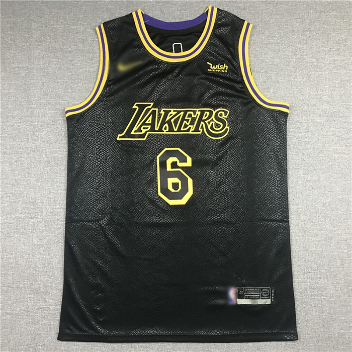 Los Angeles Lakers 6 Black City Edition NBA Jersey 6045653