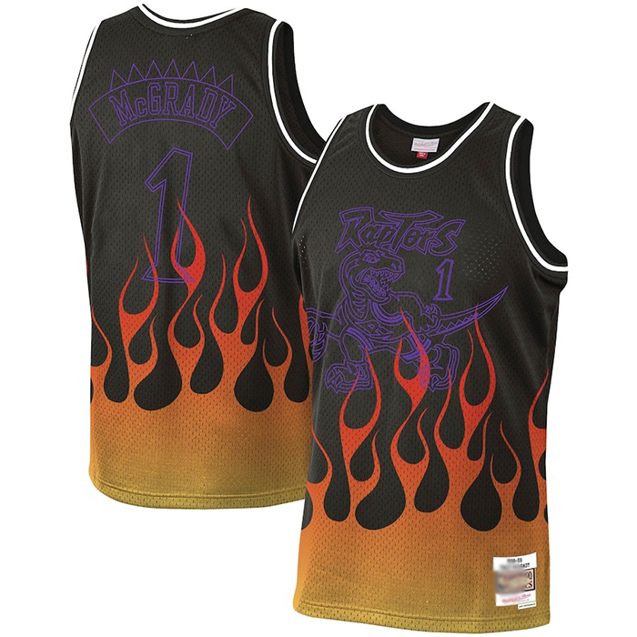 Toronto Raptors 1 Tracy McGrady Retro Flame version NBA Jersey 1442980