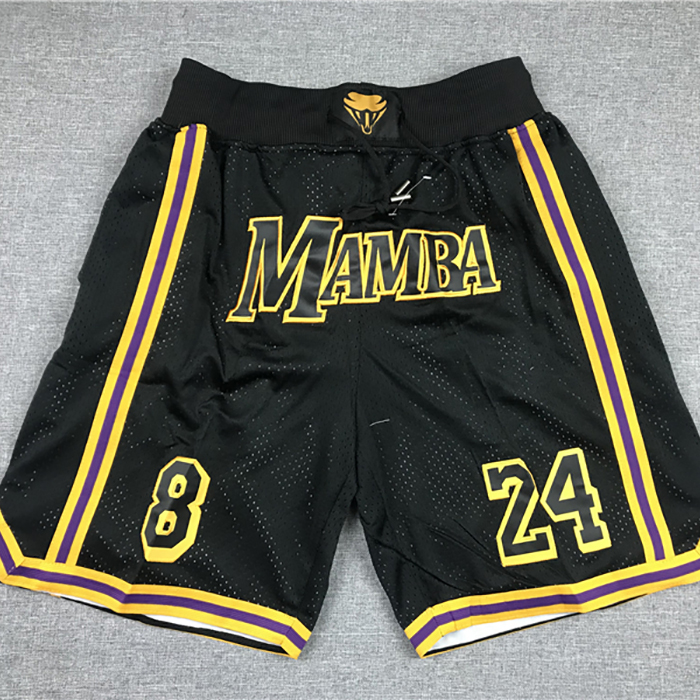 Los Angeles Lakers Mamba 24 8 Black NBA shorts 9327911