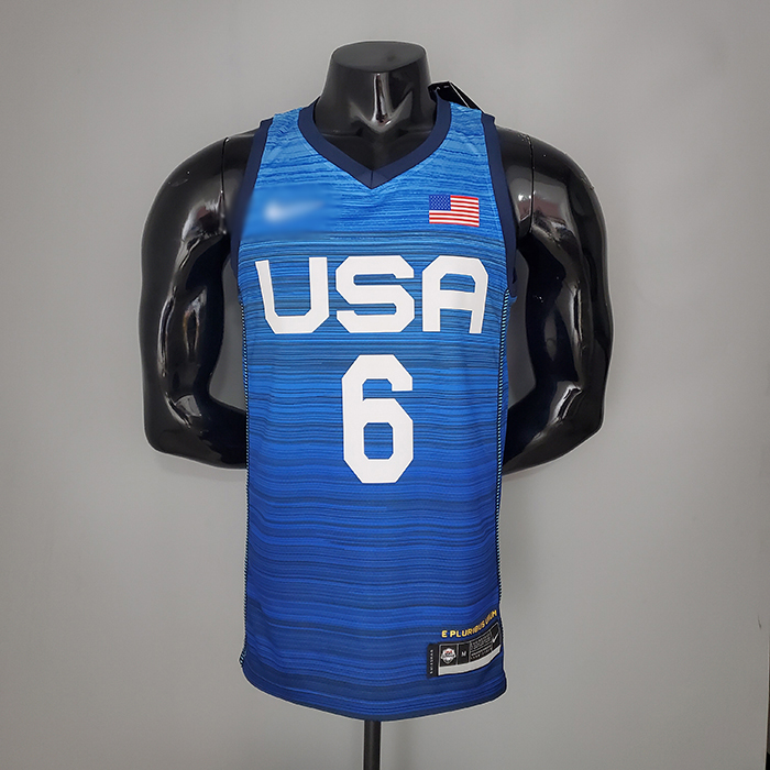 2021 Olympic Games LILLARD 6 USA Team USA Blue NBA Jersey 9460622
