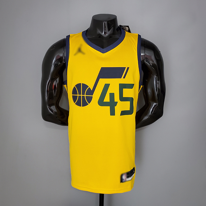 2021 MITHCELL 45 Utah Jazz JORDAN theme yellow NBA jersey 7772736