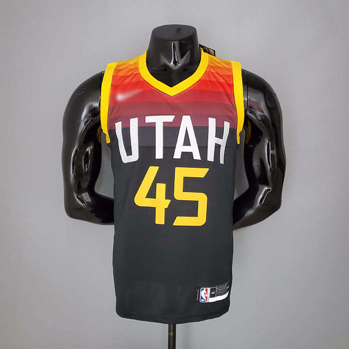 2021 MITHCHLL 45 Utah Jazz City Edition Jersey Black Red NBA Jersey 9533599