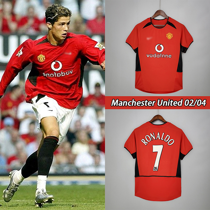 Retro Manchester United M U 02 04 home Ronaldo 7 Jersey version short sleeve 2562130