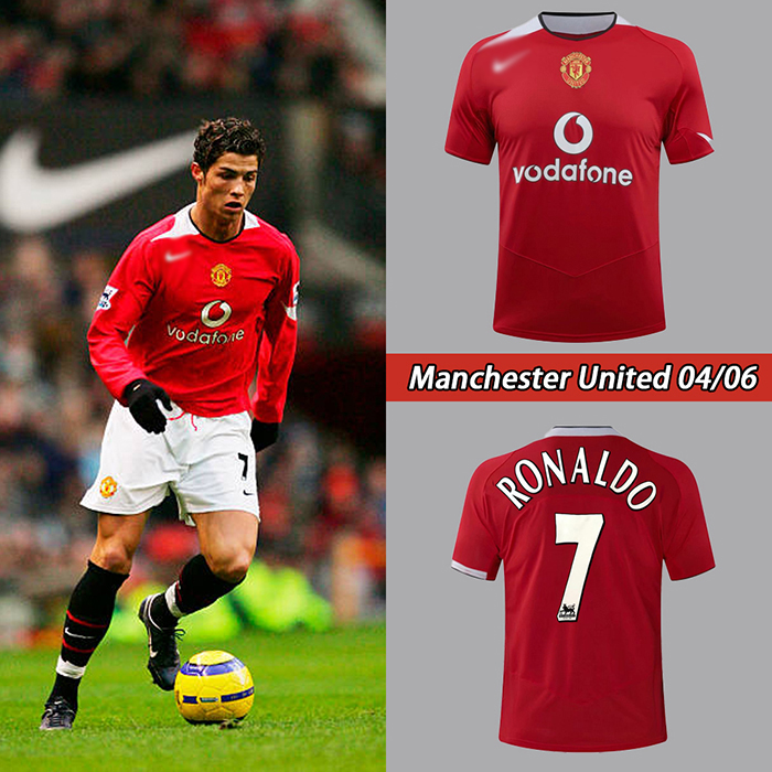 Retro Manchester United M U 04 06 home Ronaldo 7 Jersey version short sleeve 9493636