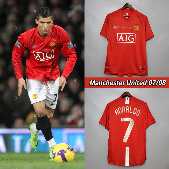 Retro Manchester United M U 07 08 home Ronaldo 7 Jersey version short sleeve 6290995