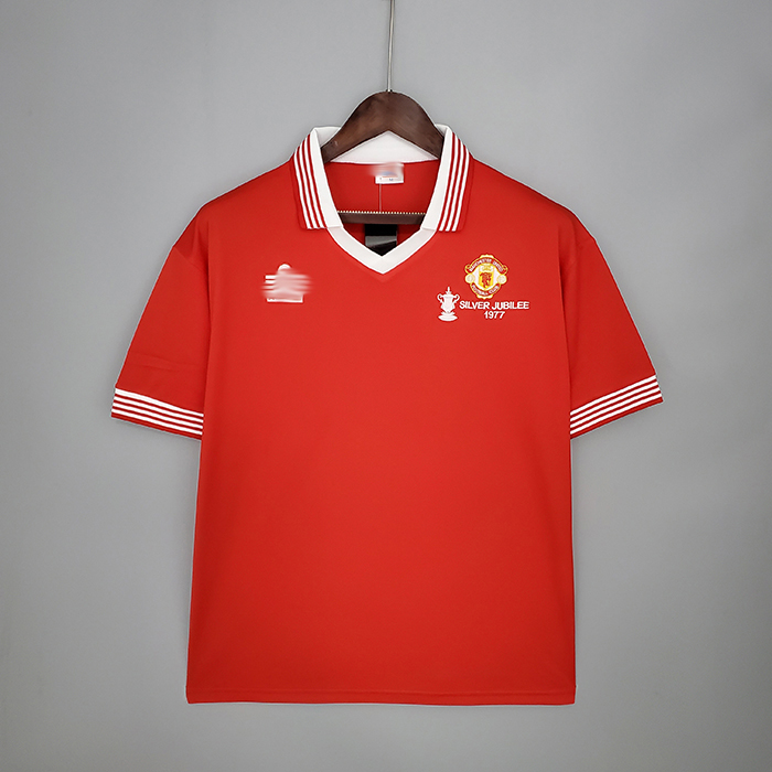 Retro Manchester United M U 1977 home Jersey version short sleeve 1743964