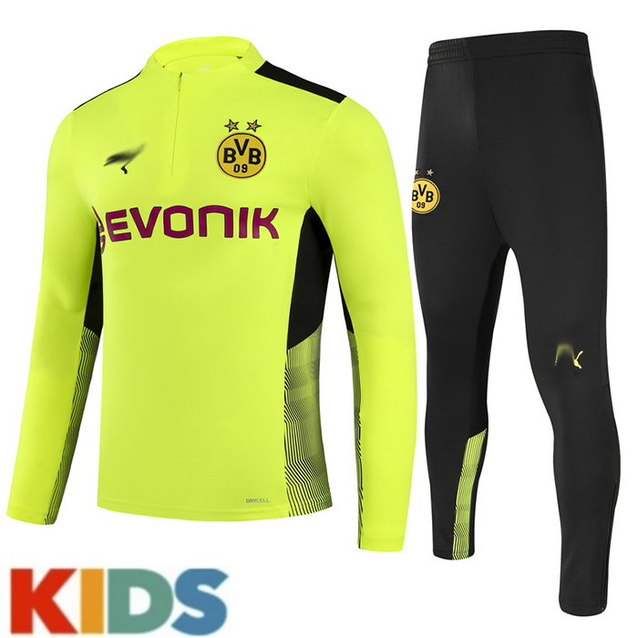 21-22 Borussia Dortmund Green Kids Edition Classic Jacket Training Suit (Top+Pant)-2783097